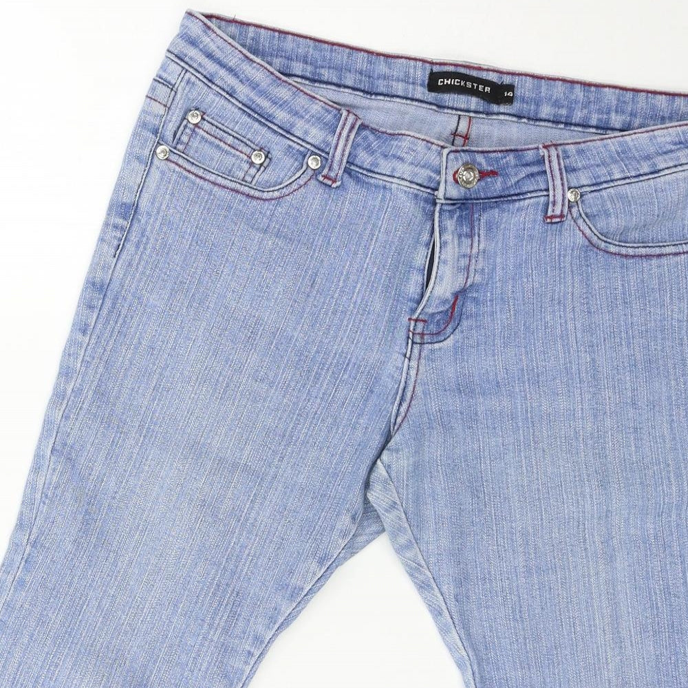 Chickster Womens Blue  Denim Cropped Jeans Size 14