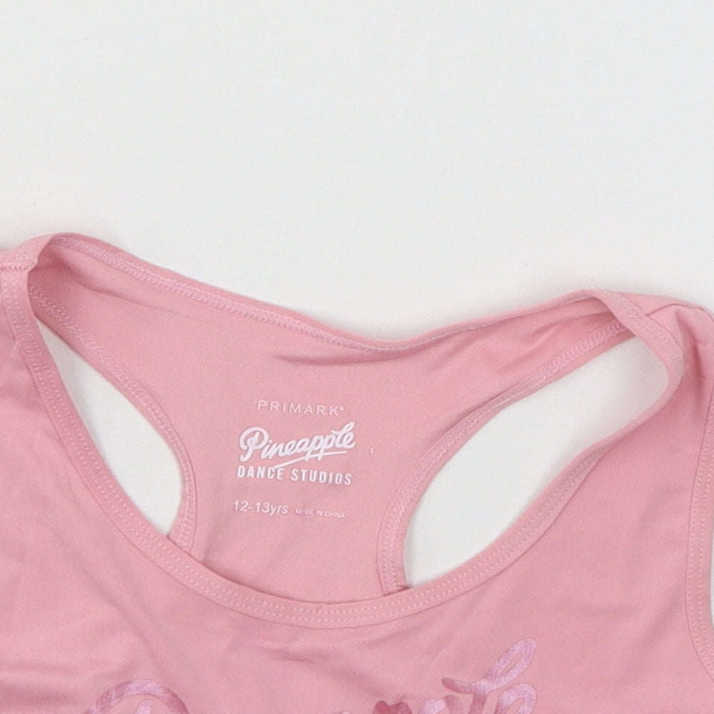 Pineapple Girls Pink  Jersey Basic Tank Size 12-13 Years  - Sports Bra