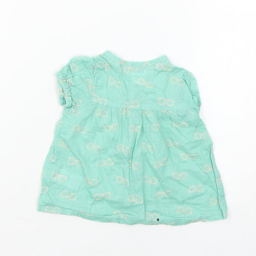 mamas & papas Boys Blue Geometric  Basic T-Shirt Size 3-6 Months  - Glasses