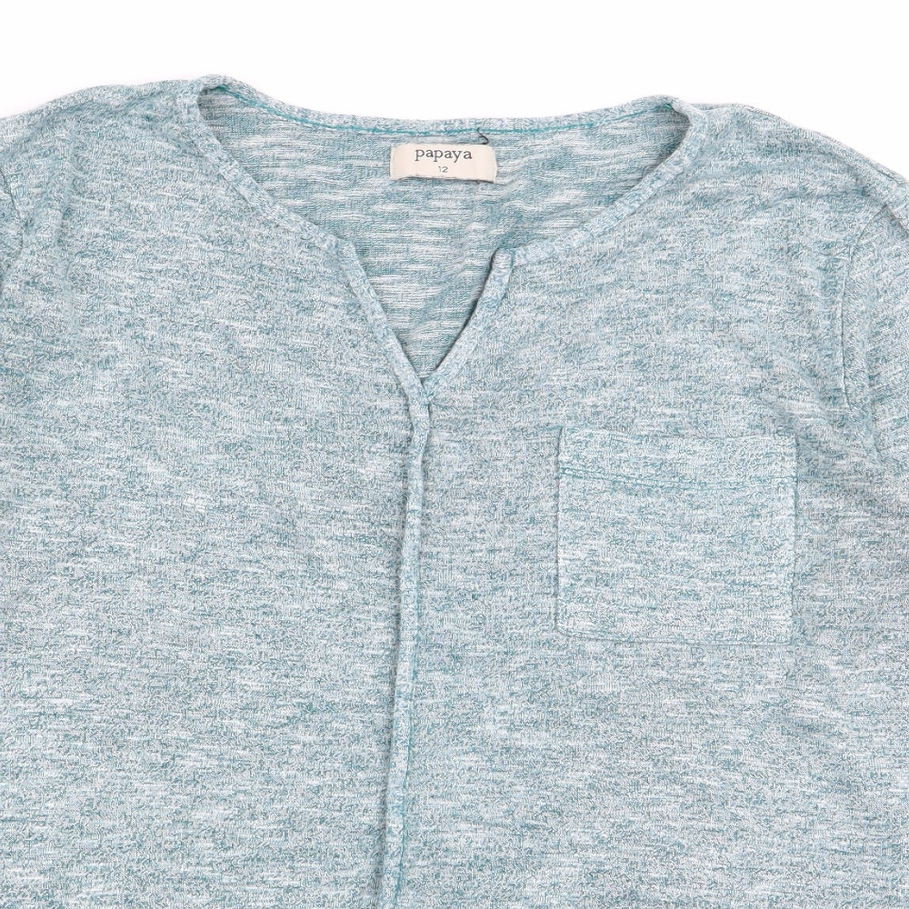 Papaya Womens Green   Basic T-Shirt Size 12