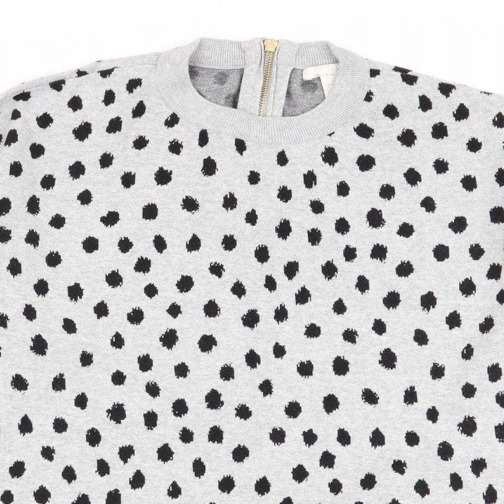 H&M Womens Grey Polka Dot  Pullover Jumper Size 6