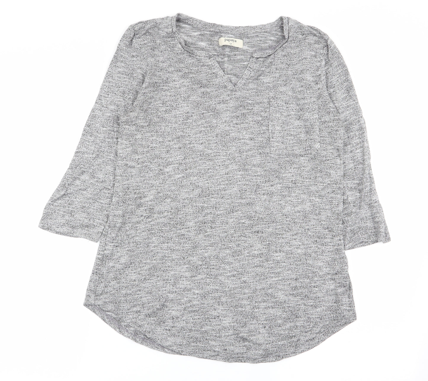 Papaya Womens Grey   Basic T-Shirt Size 12