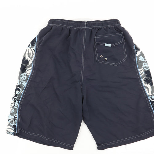 o club Mens Blue Geometric  Sweat Shorts Size M - Stretch waistband