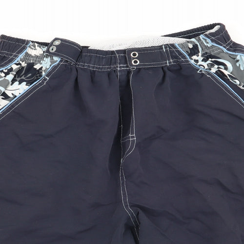 o club Mens Blue Geometric  Sweat Shorts Size M - Stretch waistband