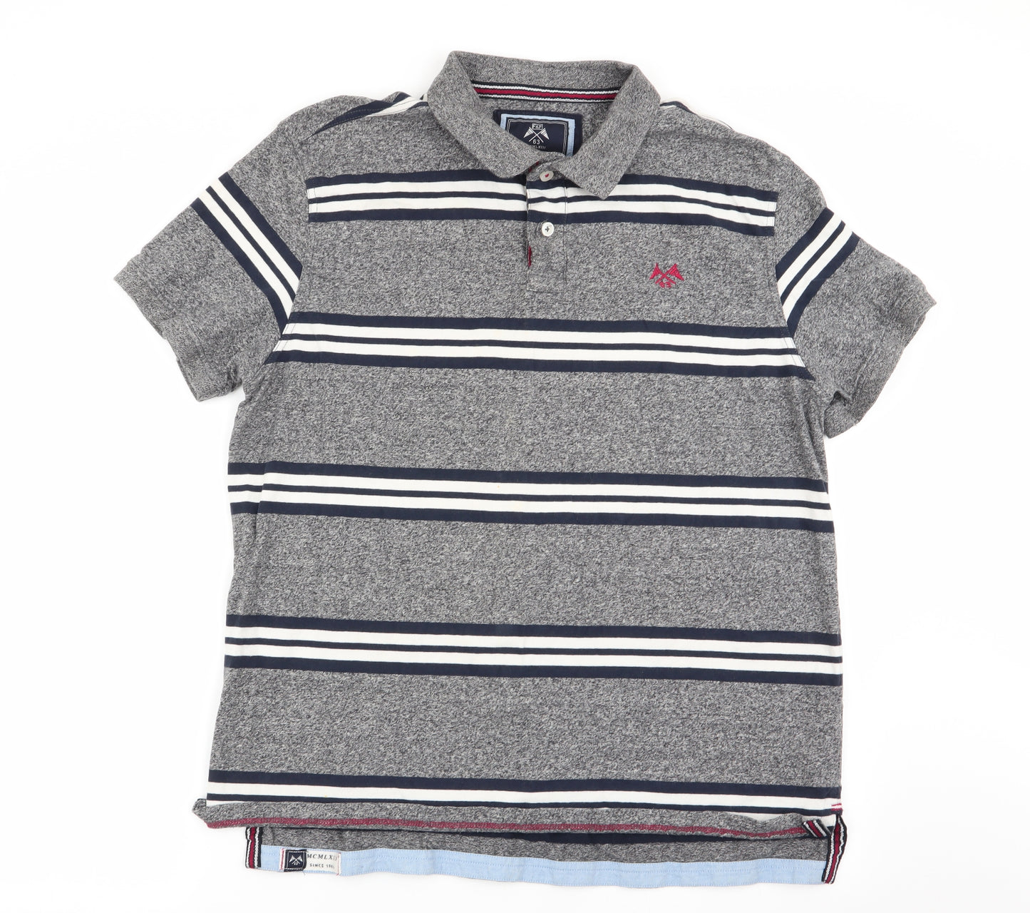 F&F Mens Multicoloured Striped   Polo Size XL