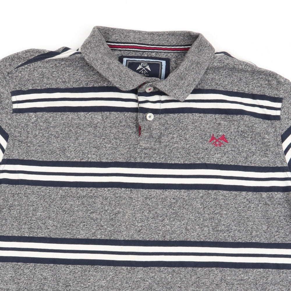 F&F Mens Multicoloured Striped   Polo Size XL