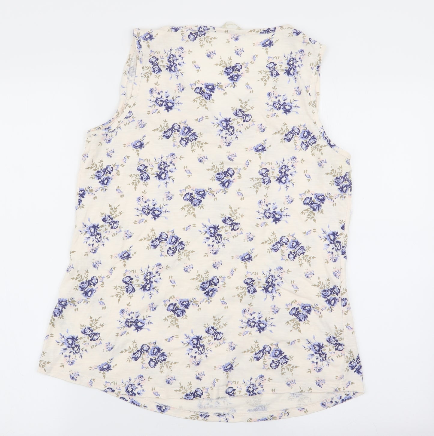 BHS Womens White Floral  Basic Tank Size 12