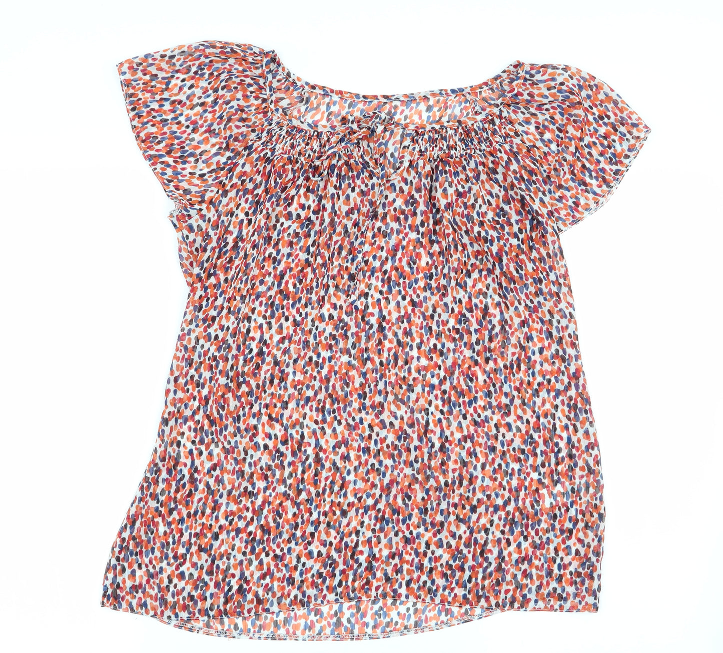 M&Co Womens Multicoloured Geometric  Basic Blouse Size 10