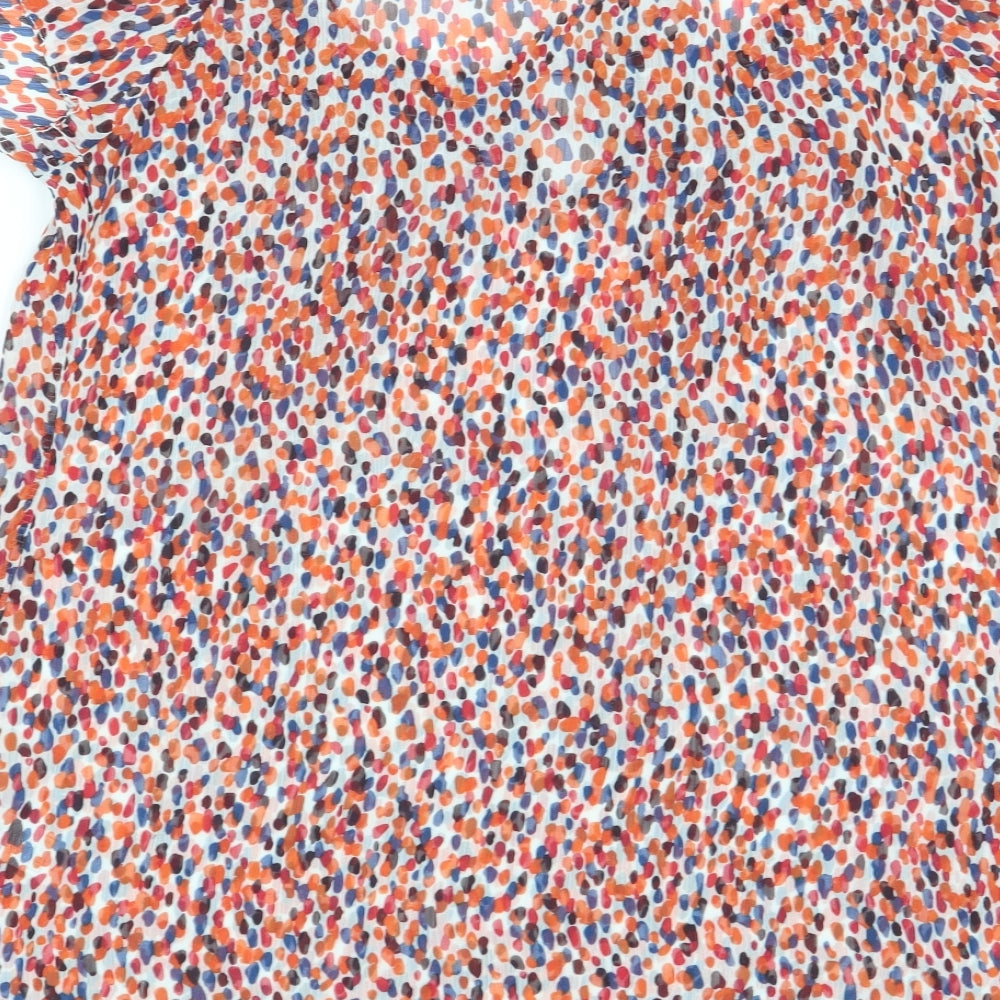 M&Co Womens Multicoloured Geometric  Basic Blouse Size 10