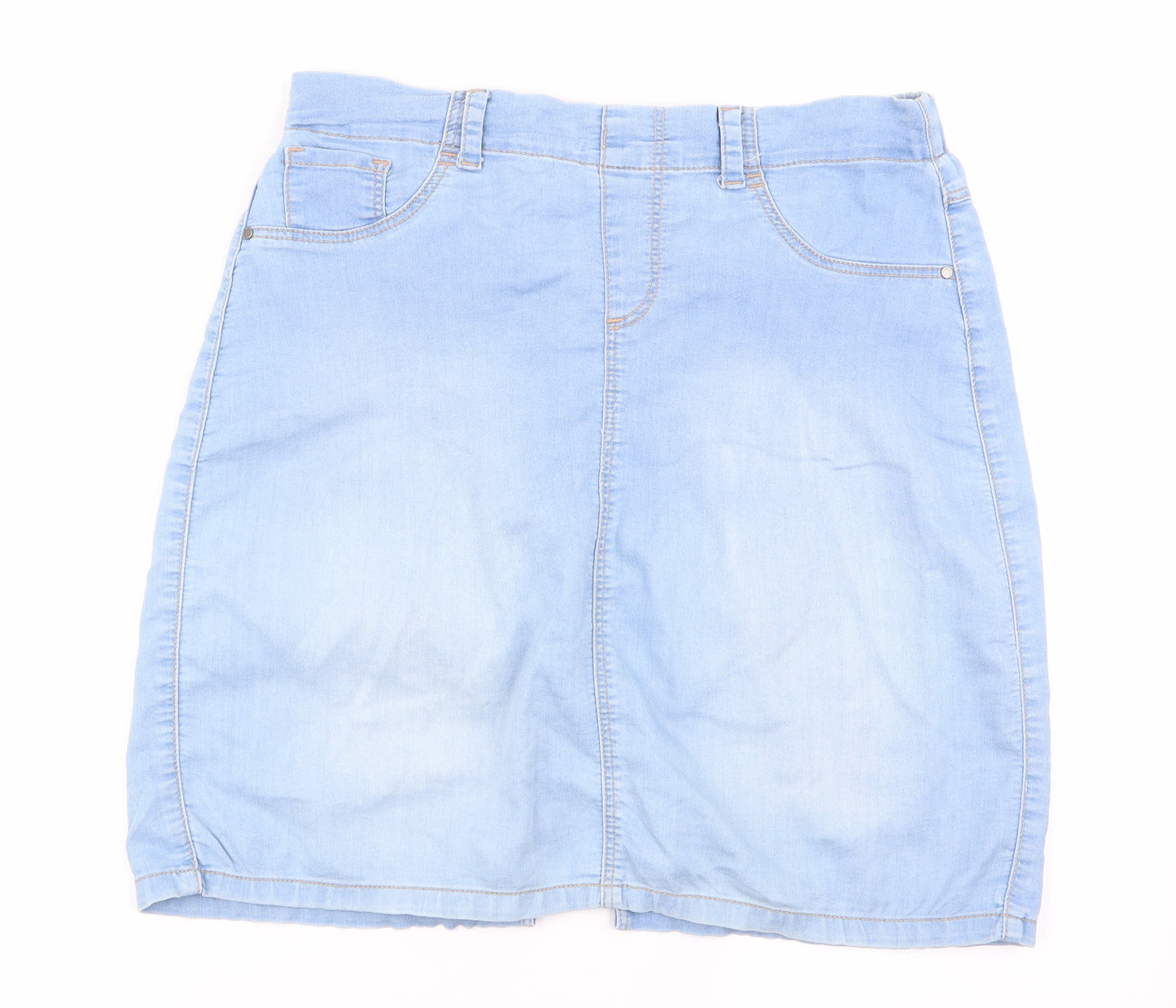 BHS Womens Blue   Flare Skirt Size 12  - Stretch waistband