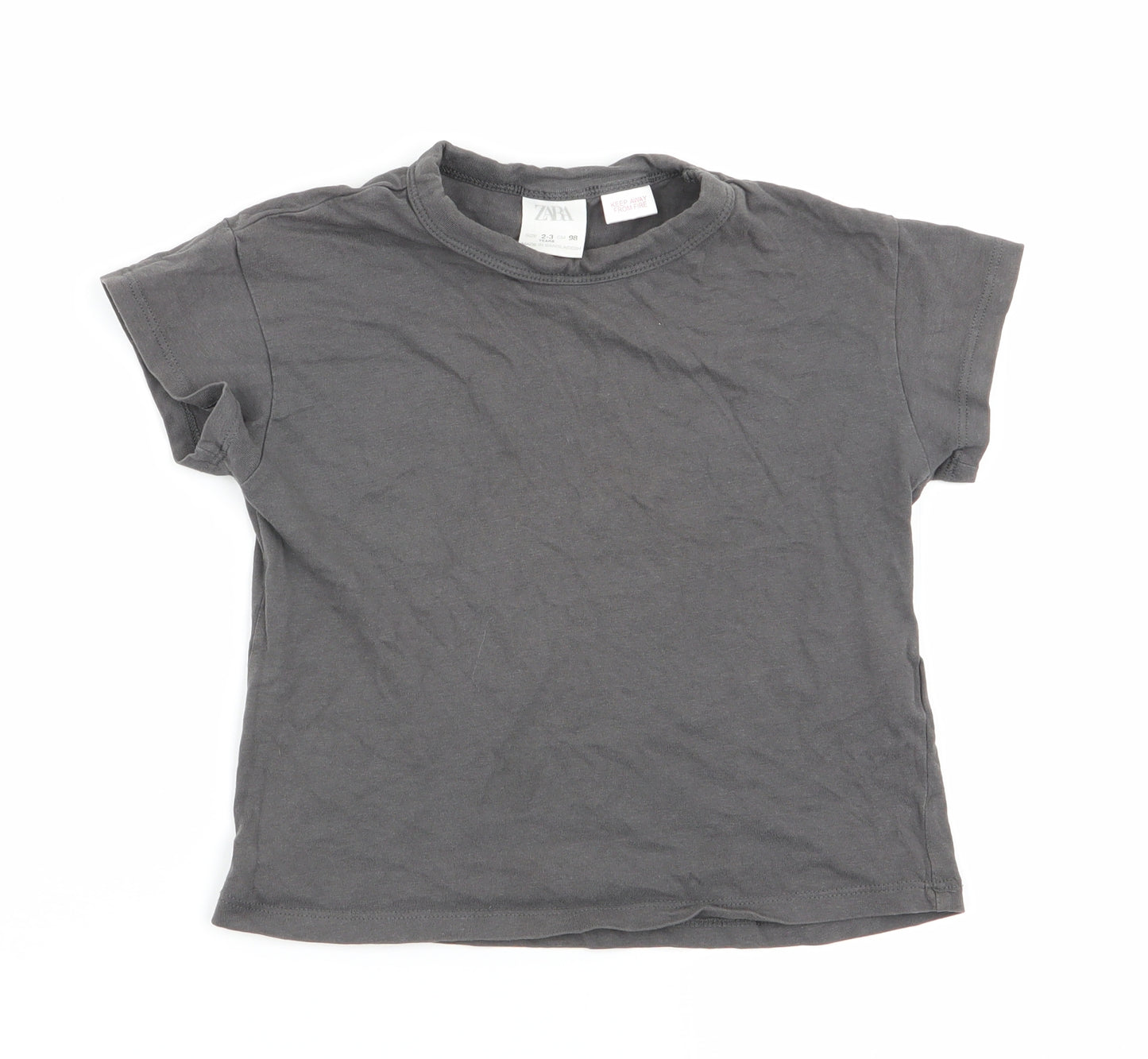 Zara Boys Grey   Basic T-Shirt Size 2-3 Years