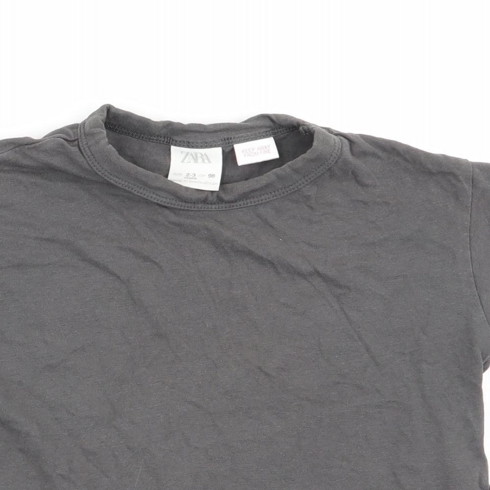 Zara Boys Grey   Basic T-Shirt Size 2-3 Years