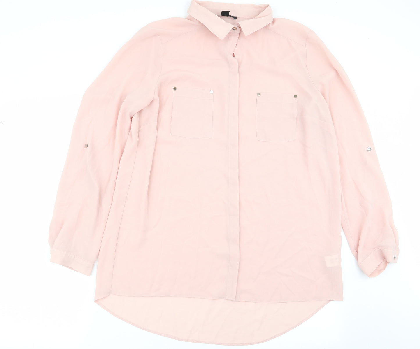 Primark Womens Pink   Basic Button-Up Size 16