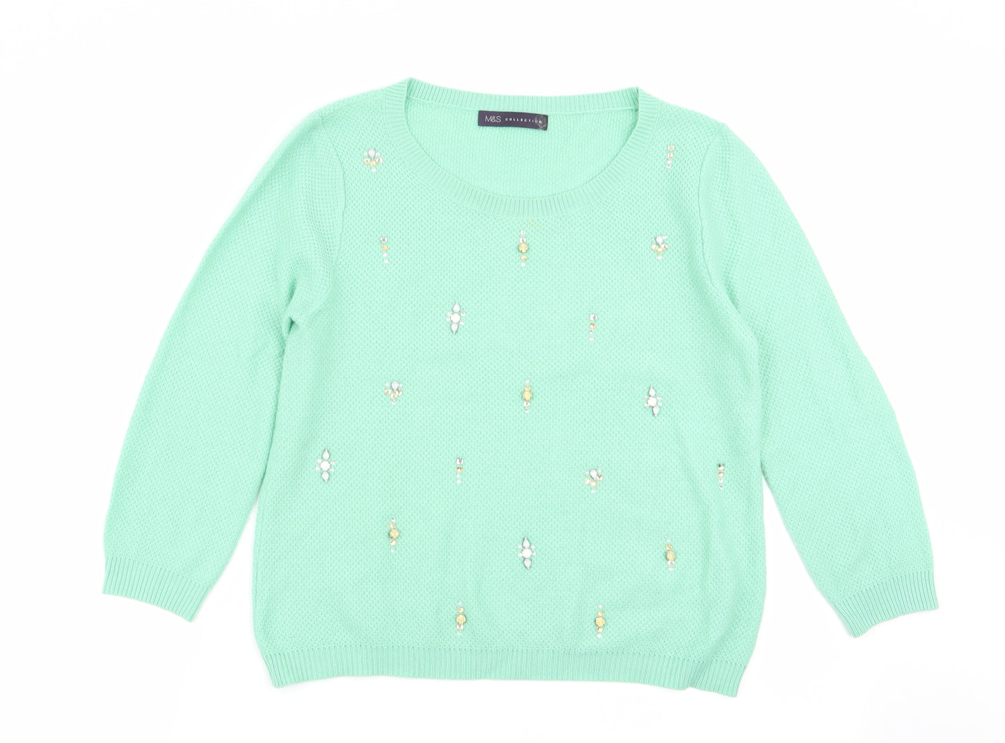M&S Womens Green   Pullover Jumper Size 8