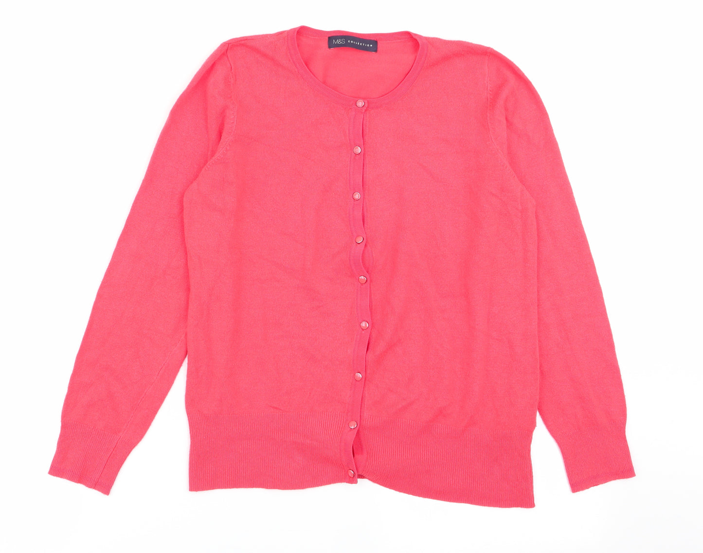 M&S Womens Red   Cardigan Jumper Size 10