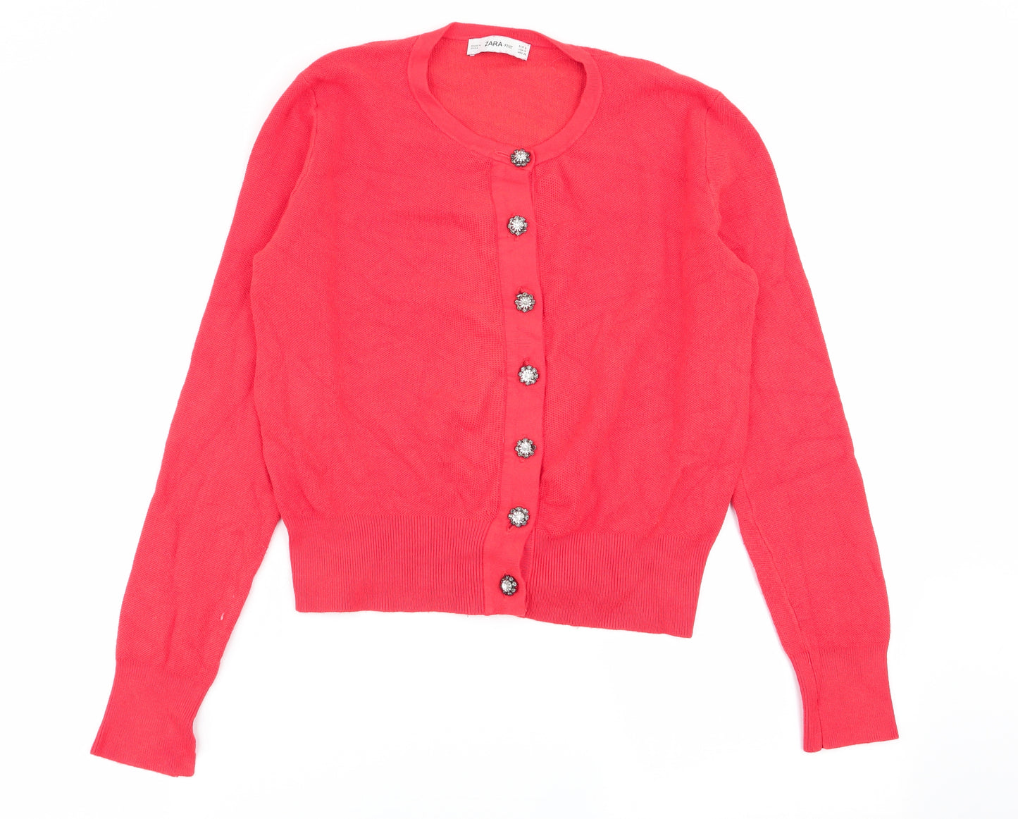 Zara Womens Red   Cardigan Jumper Size 6
