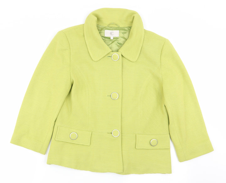 CC Womens Green Jacket Blazer Size 12