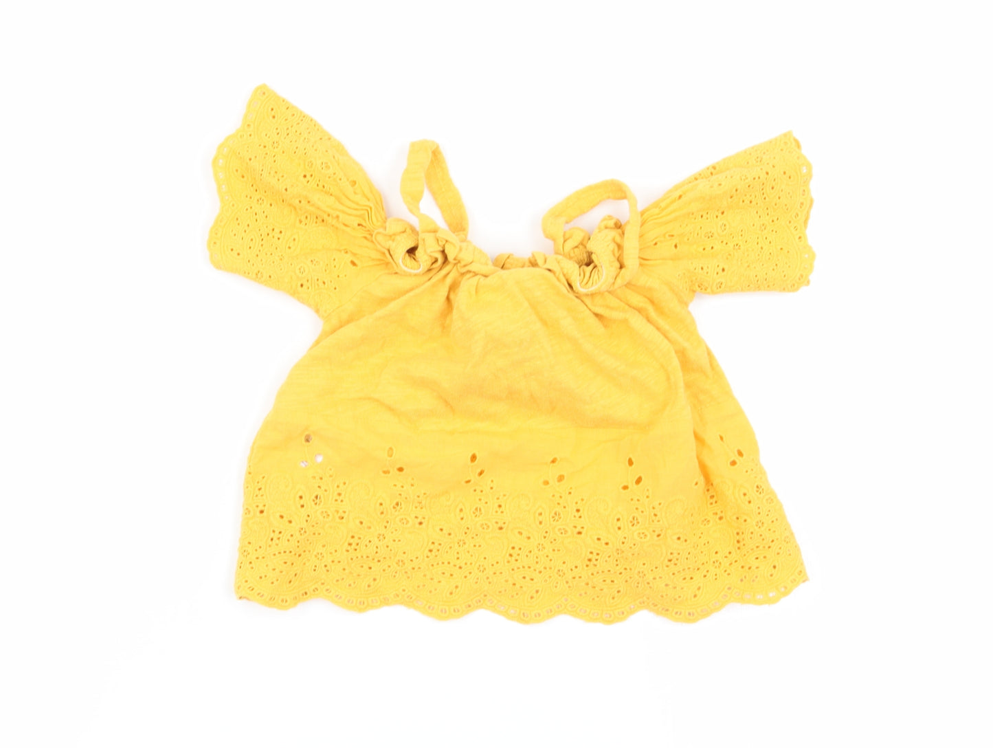 F&F Girls Yellow Geometric  Basic Blouse Size 5-6 Years