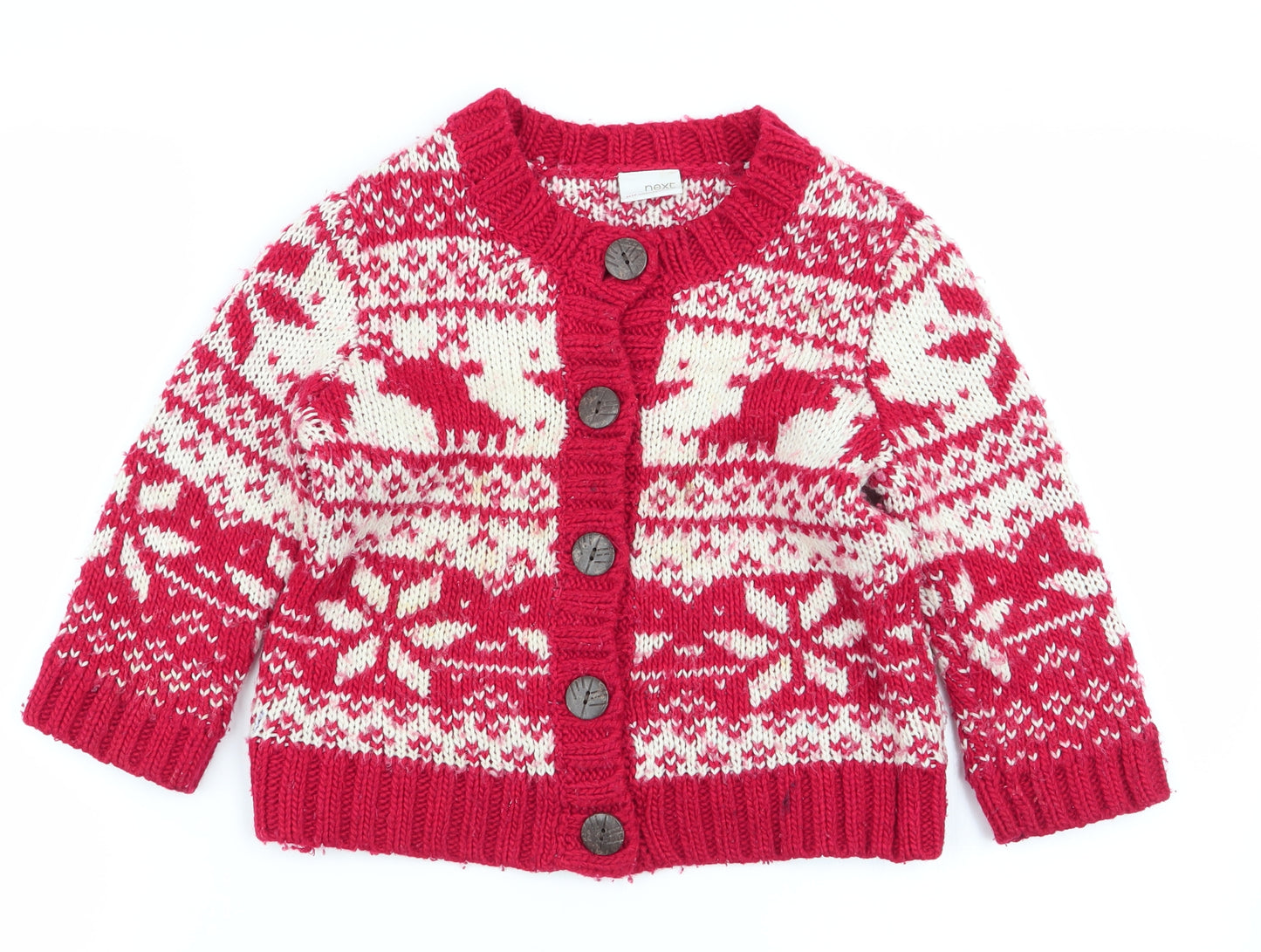 NEXT Girls Multicoloured Geometric  Cardigan Jumper Size 3-4 Years