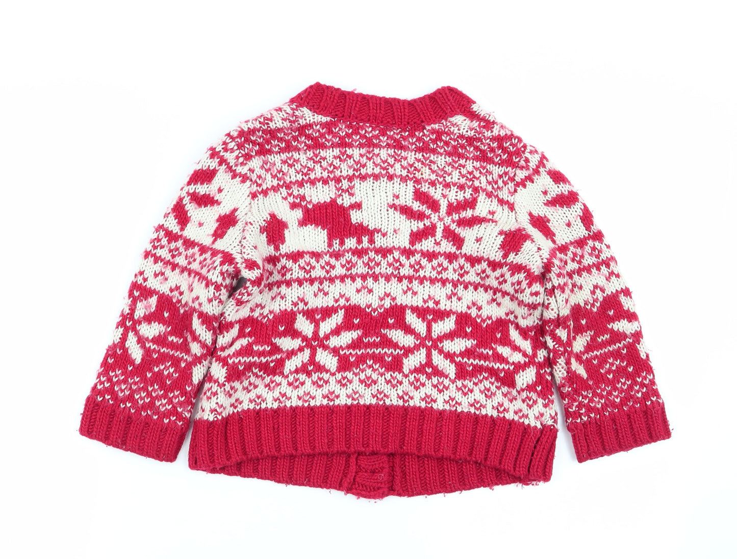 NEXT Girls Multicoloured Geometric  Cardigan Jumper Size 3-4 Years