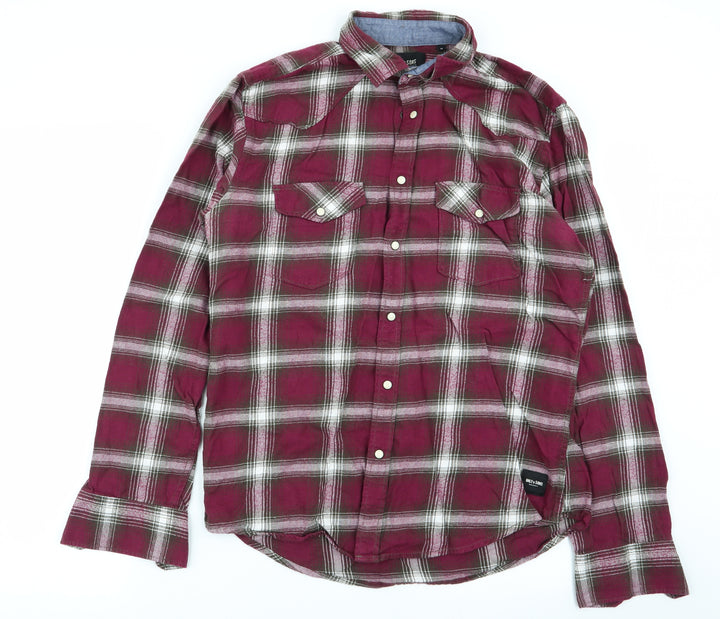 only&sons Mens Multicoloured Check   Button-Up Size M