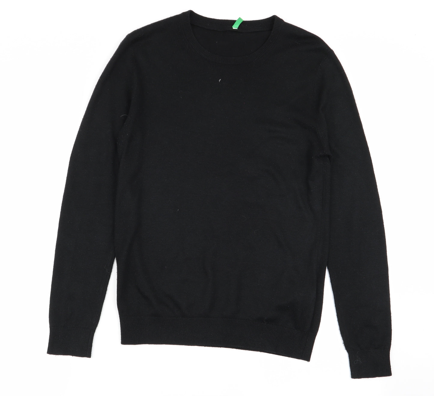 United Colors of Benetton Mens Black   Pullover Jumper Size S