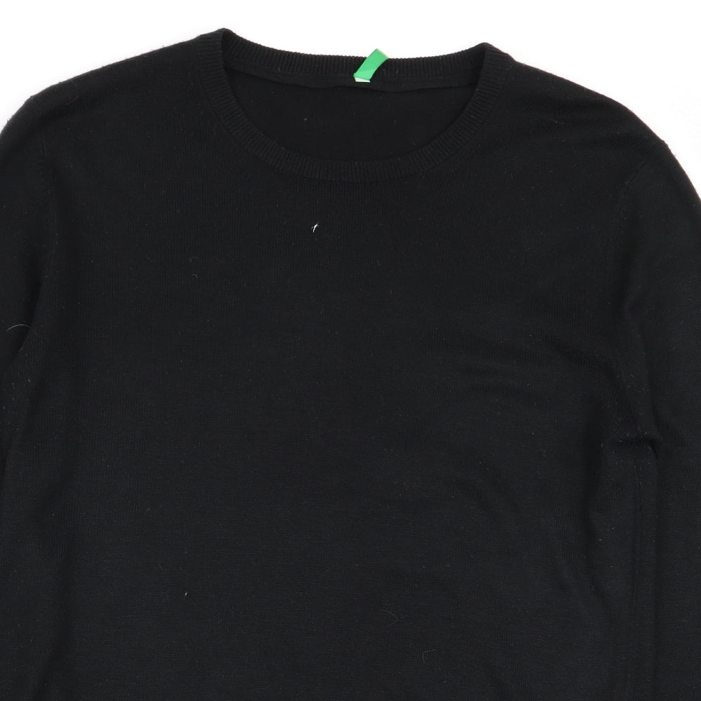 United Colors of Benetton Mens Black   Pullover Jumper Size S