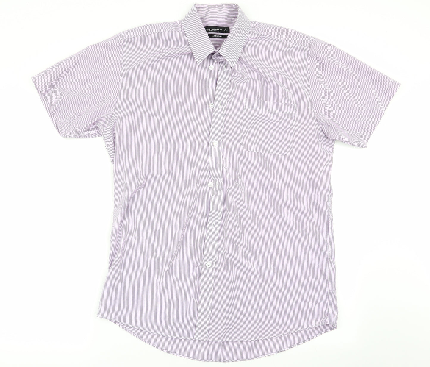 Cedar Wood State Mens Multicoloured Striped   Dress Shirt Size 16