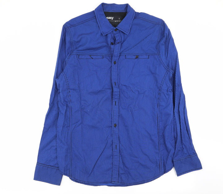 Easy Mens Multicoloured Striped   Button-Up Size L