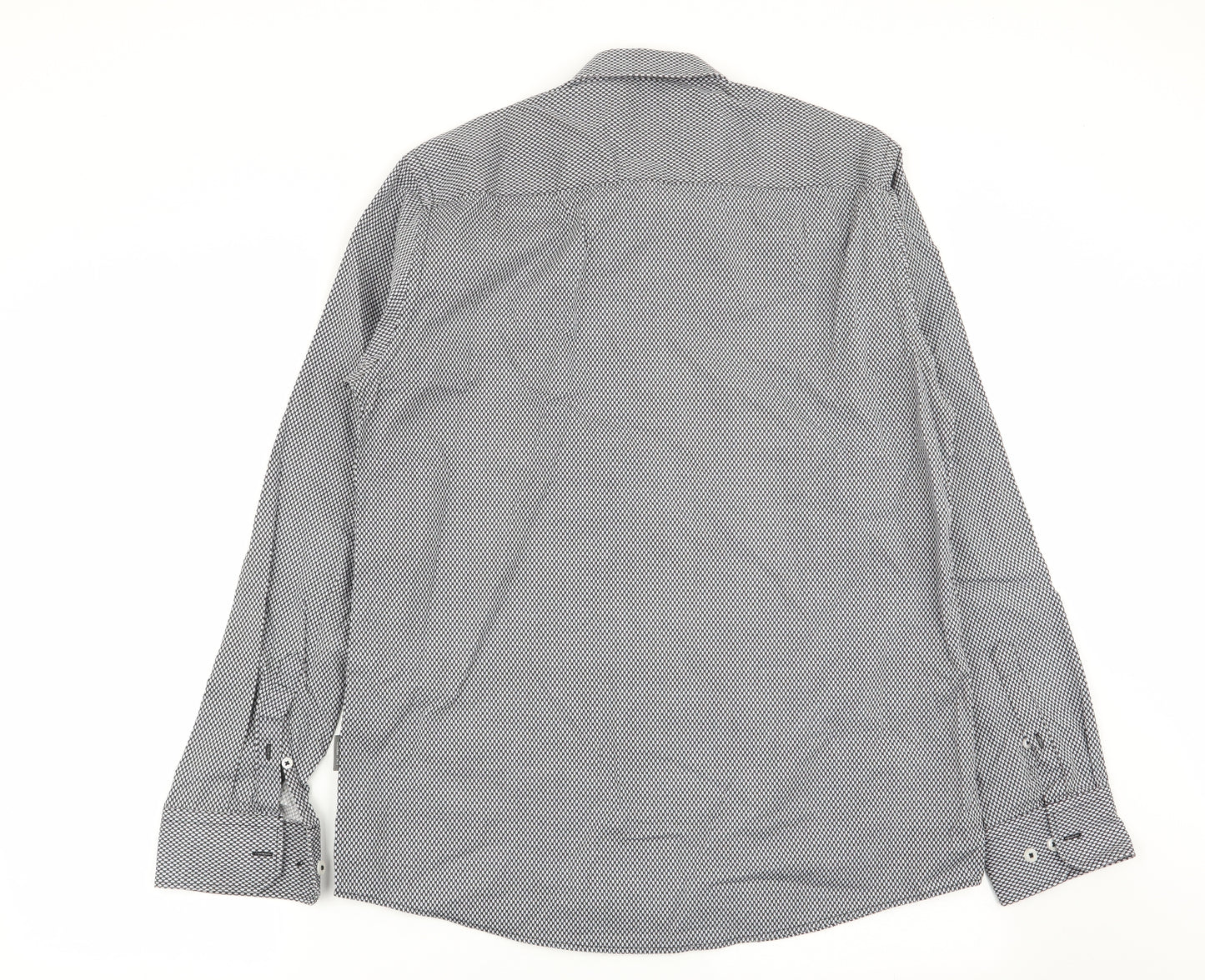 Peter Werth Mens Multicoloured Geometric   Dress Shirt Size L