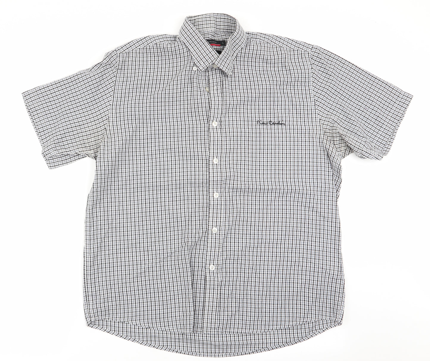 Pierre Cardin Mens Multicoloured Check   Button-Up Size L