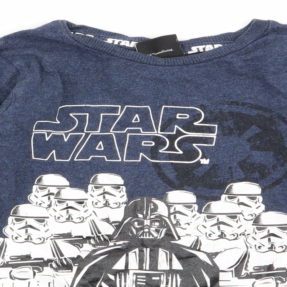 TU Boys Blue Geometric  Basic T-Shirt Size 5-6 Years  - star wars