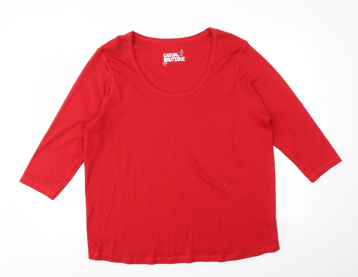 Evans Womens Red   Basic T-Shirt Size 22