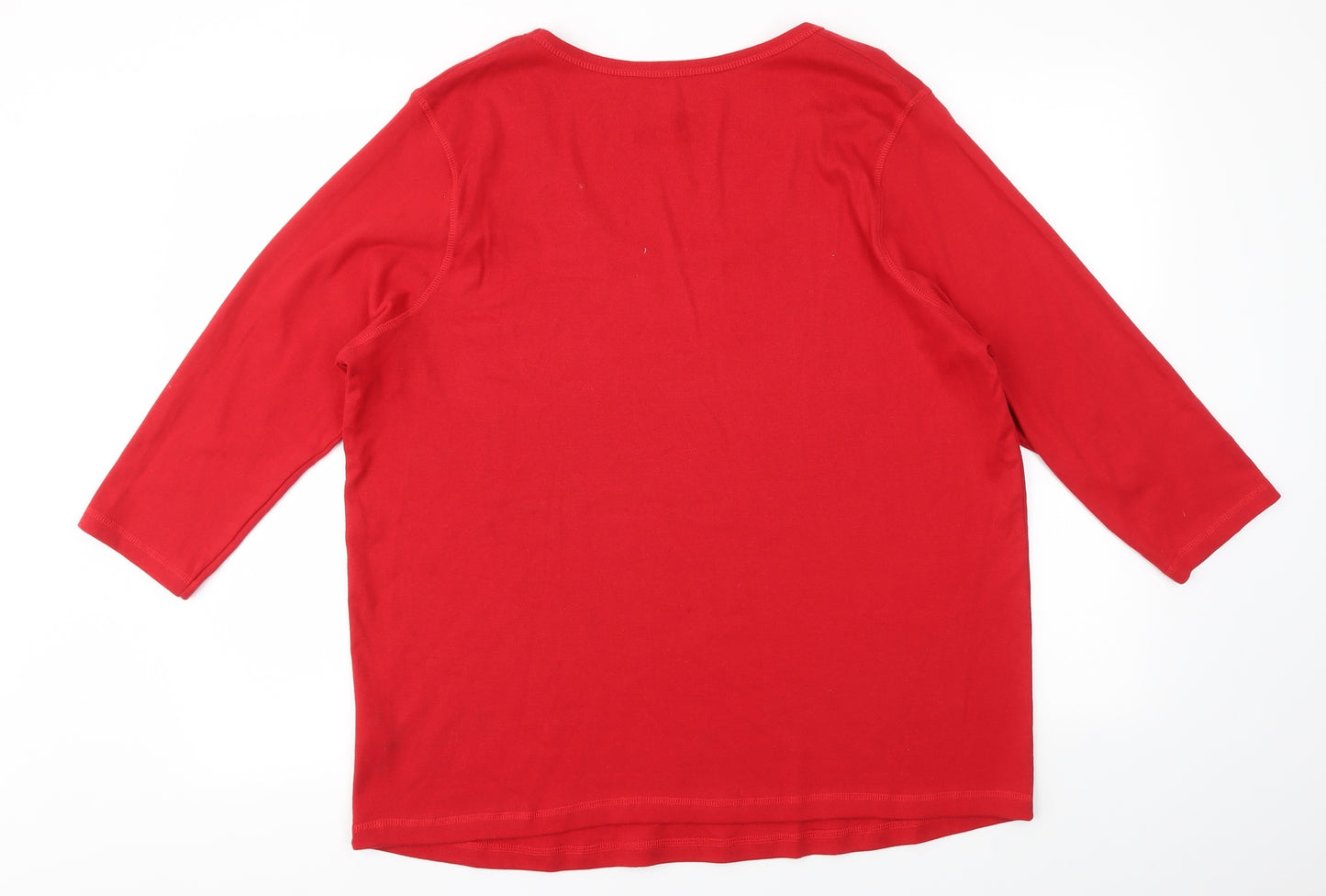 Evans Womens Red   Basic T-Shirt Size 22