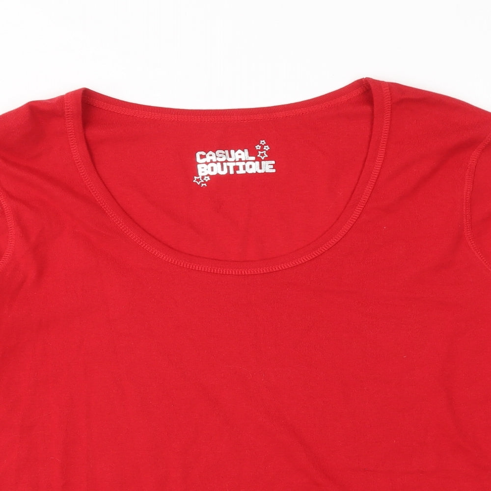 Evans Womens Red   Basic T-Shirt Size 22