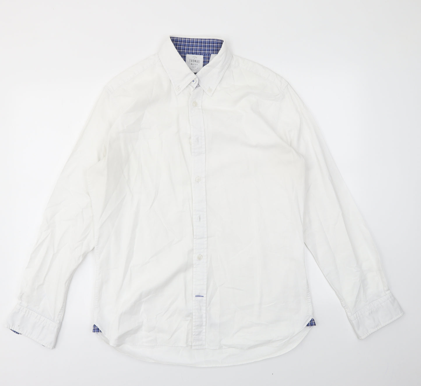 THOMAS MAYES Mens White    Dress Shirt Size M
