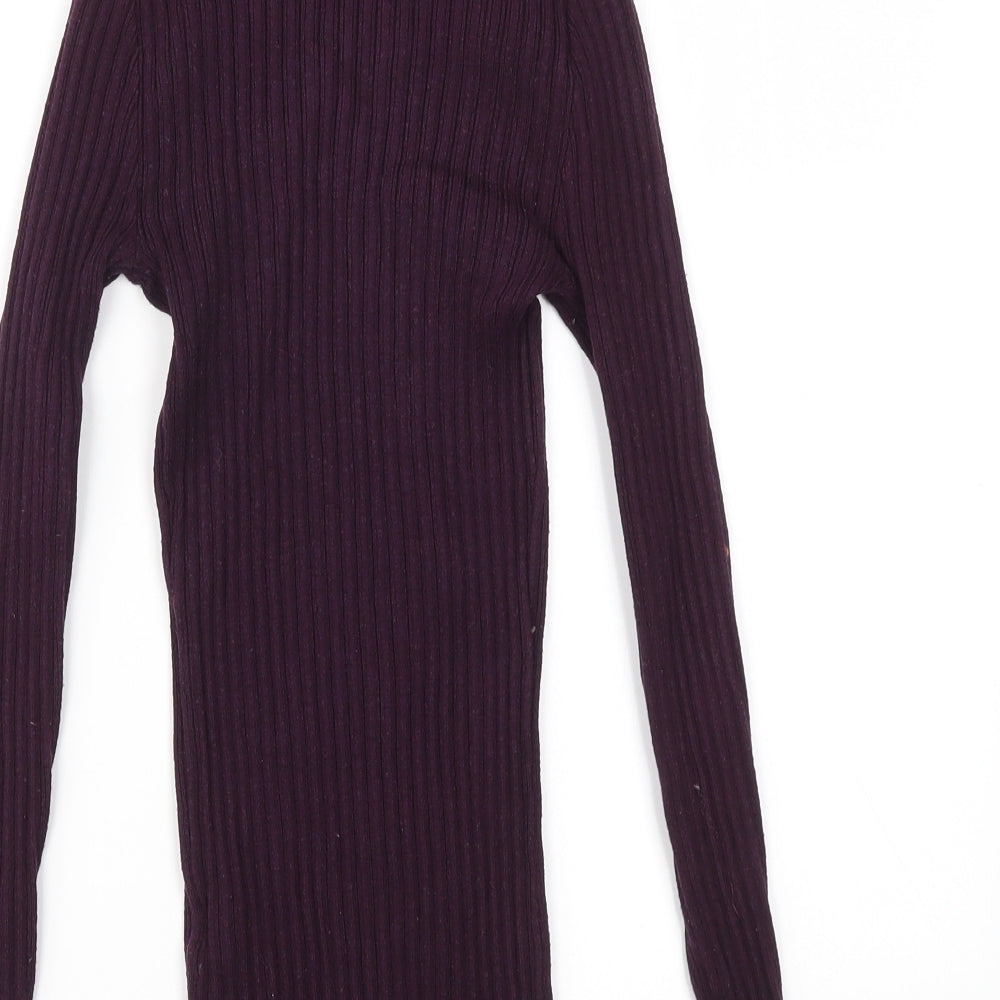 Primark Womens Purple   Basic T-Shirt Size 8  - stretch fabric