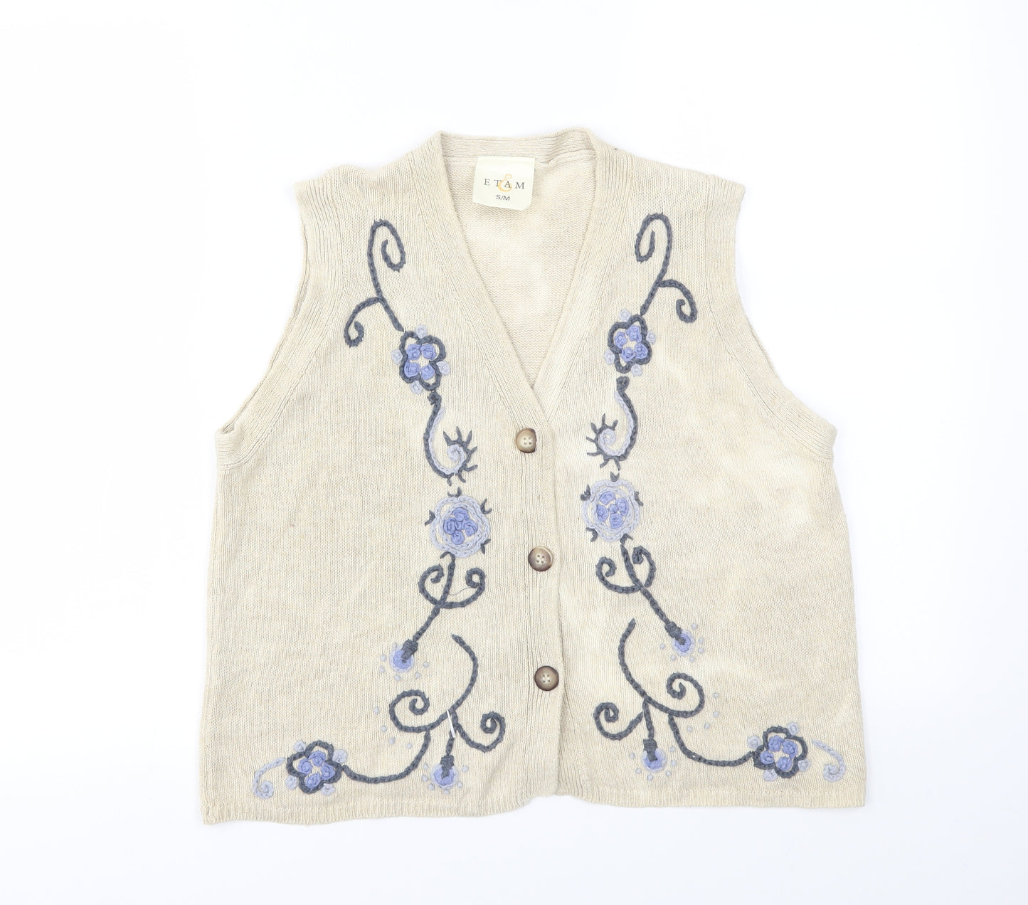 ETAM  Womens Beige Floral  Cardigan Jumper Size M