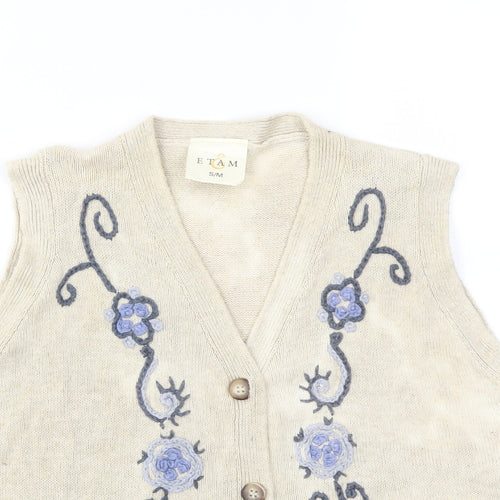 ETAM  Womens Beige Floral  Cardigan Jumper Size M