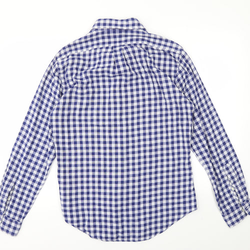 Ralph Lauren Mens Blue Check   Dress Shirt Size M