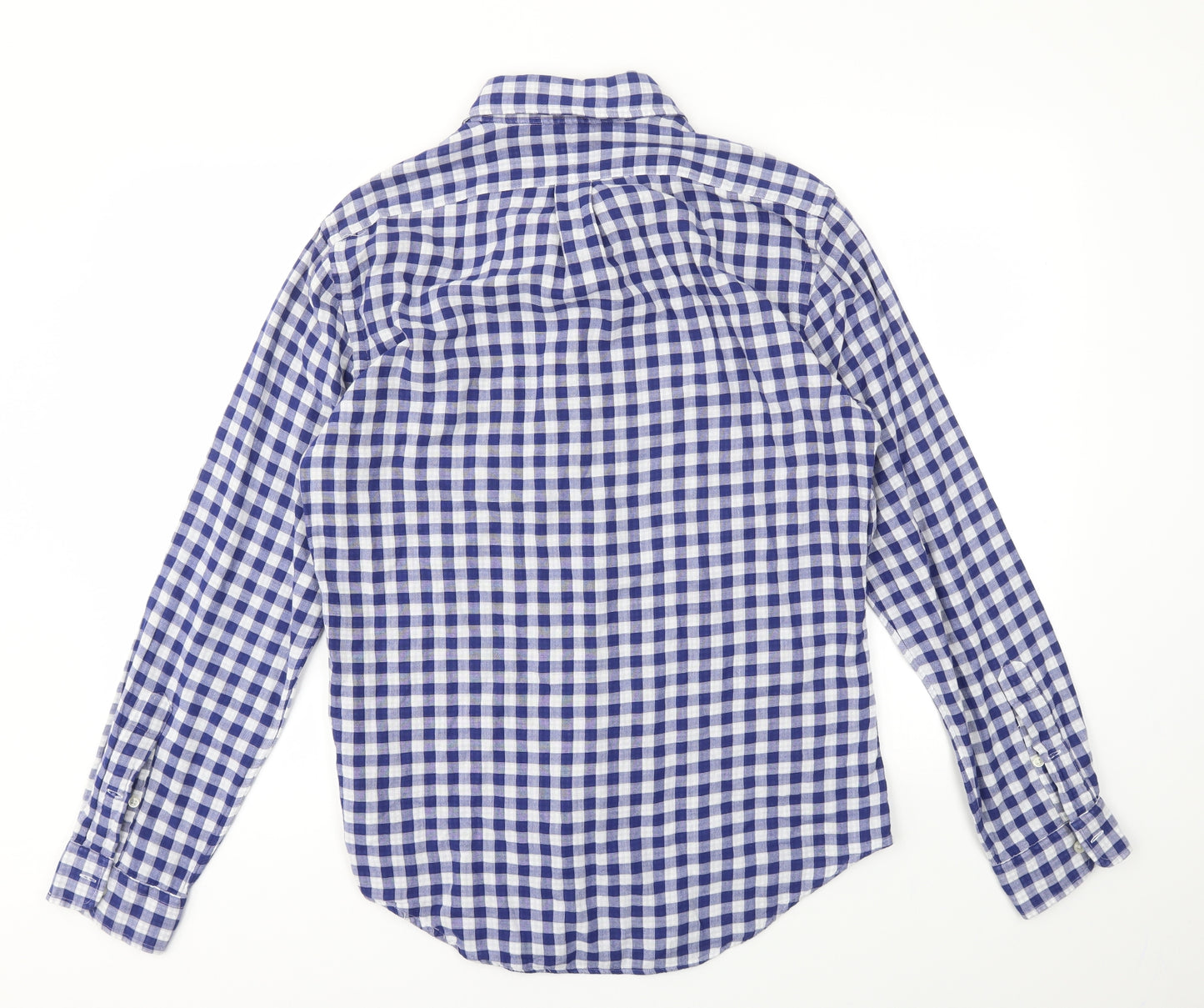 Ralph Lauren Mens Blue Check   Dress Shirt Size M