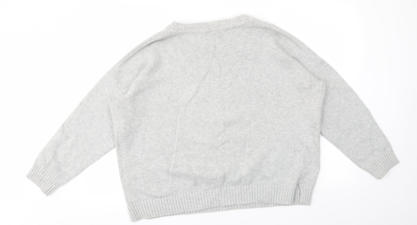 Debenhams Womens Grey Animal Print  Pullover Jumper Size 16