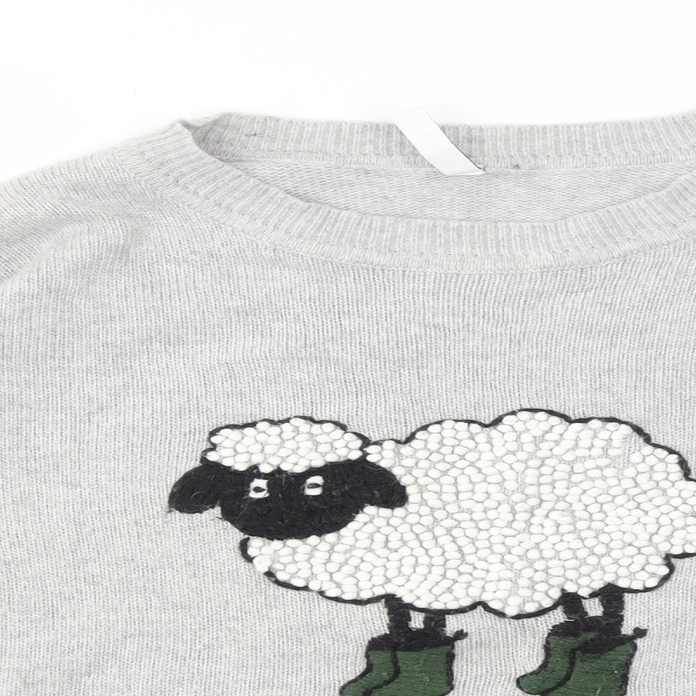 Debenhams Womens Grey Animal Print  Pullover Jumper Size 16