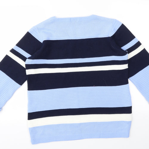 Ivy Womens Ivory Striped  Pullover Jumper Size M