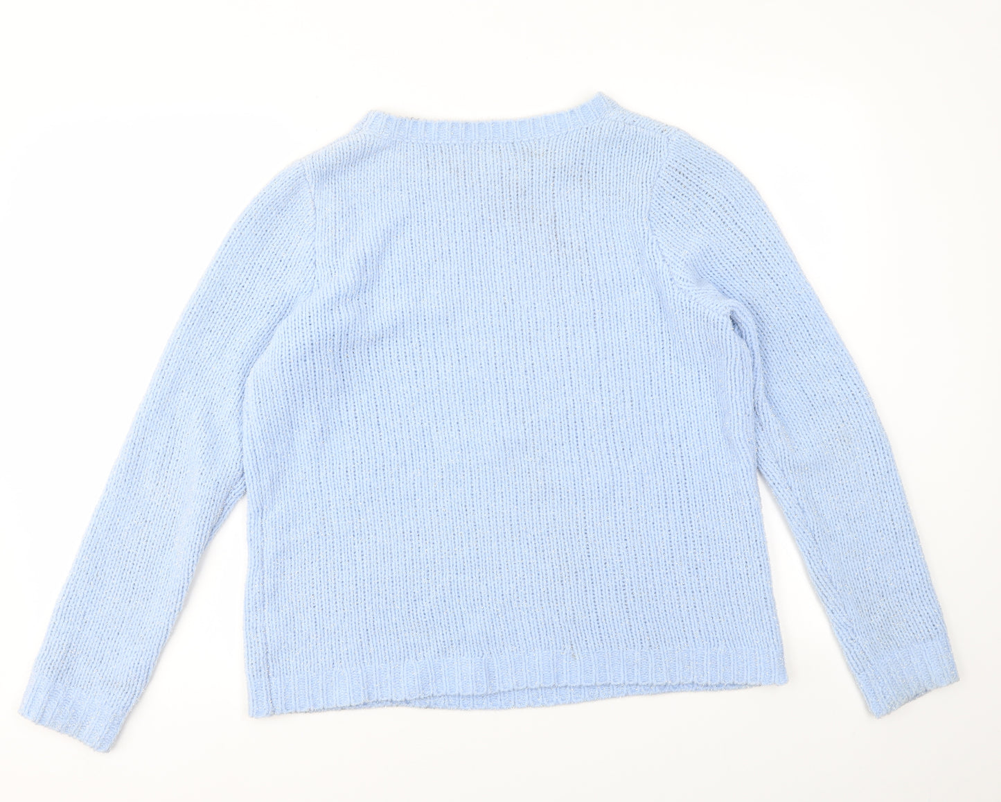 M&Co Womens Blue Animal Print  Pullover Jumper Size 12