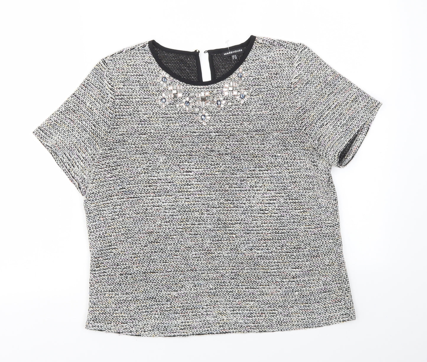 Warehouse Womens Grey   Basic T-Shirt Size 14