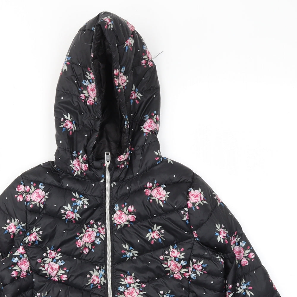 Primark Girls Multicoloured Floral  Basic Coat Coat Size 11-12 Years