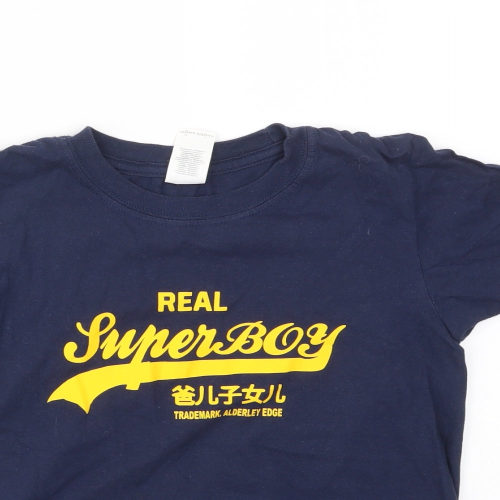 Gildan Boys Blue Geometric  Basic T-Shirt Size M