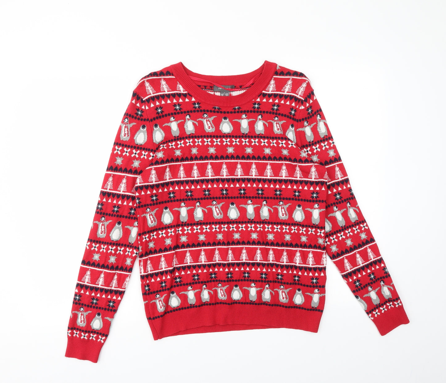 Primark Womens Multicoloured Animal Print  Pullover Jumper Size L  - Christmas  Jumper
