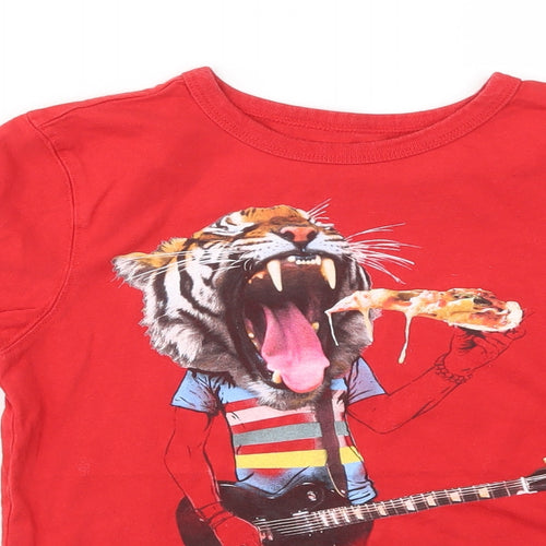 Preworn Boys Red   Basic T-Shirt Size M